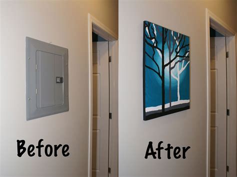 how to cover electrical box in hallway|electrical wall covering ideas.